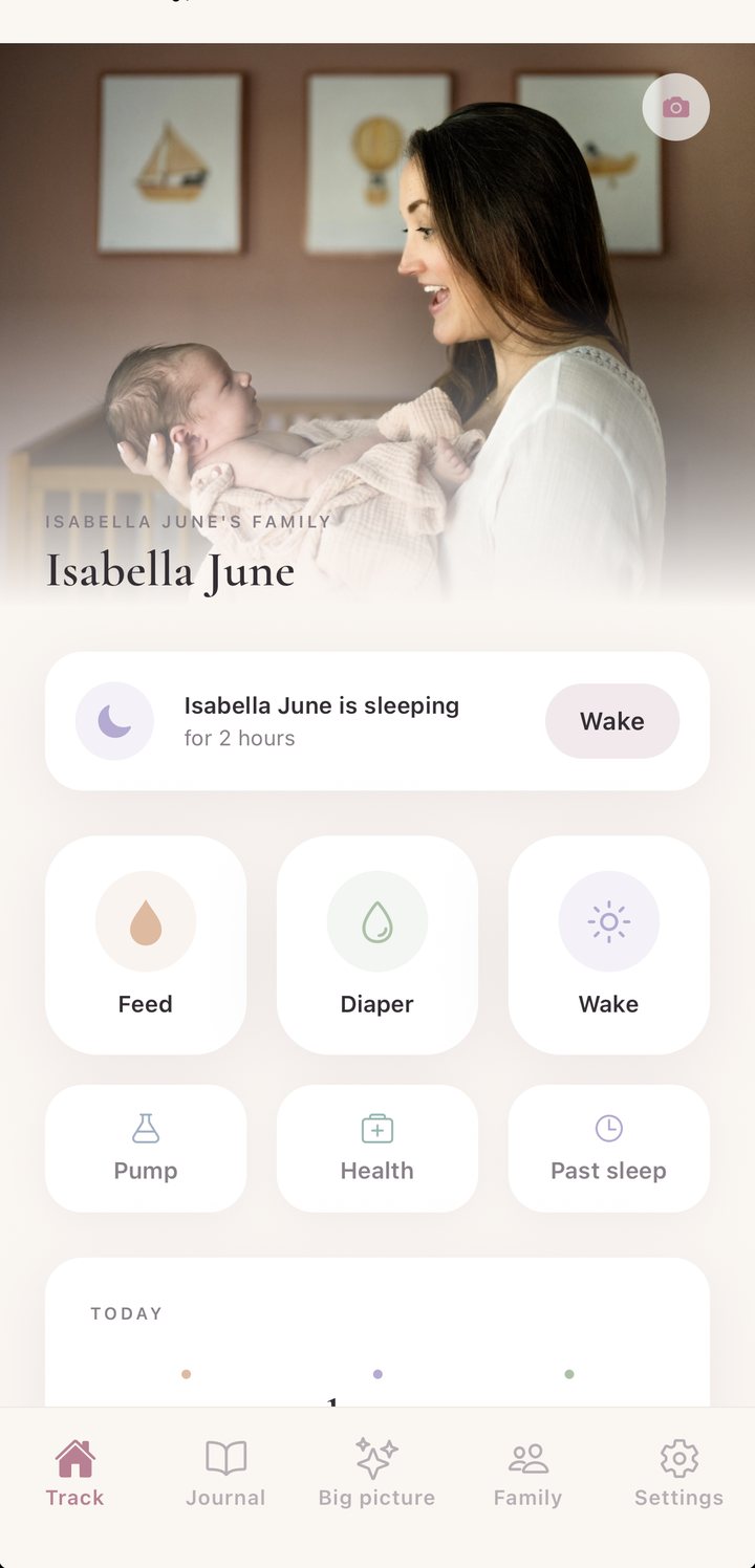 The Milk Monster app tracking screen
